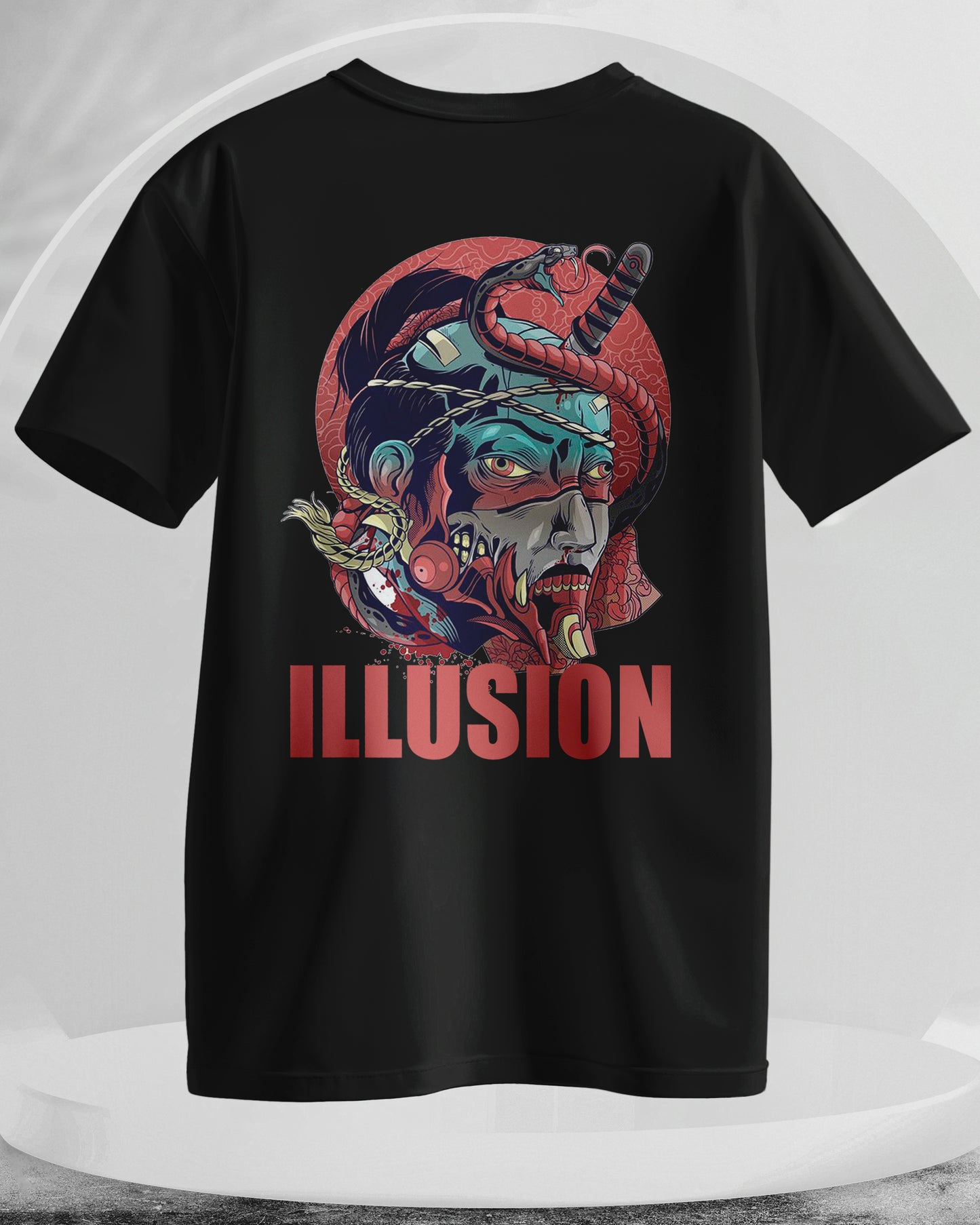 ILLUSION - Men Stylish Back Printed T-Shirts – (Regular)