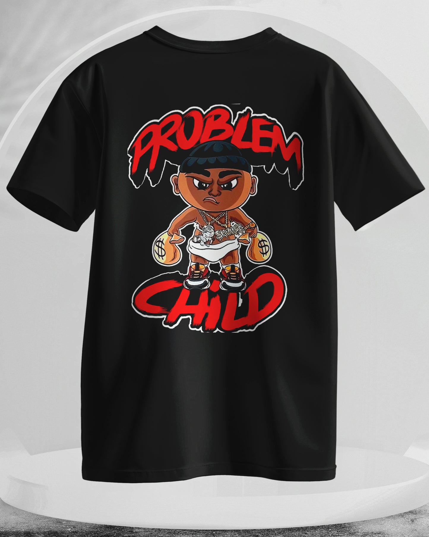 Problem Child - Men Stylish Back Printed T-Shirts – (Regular)