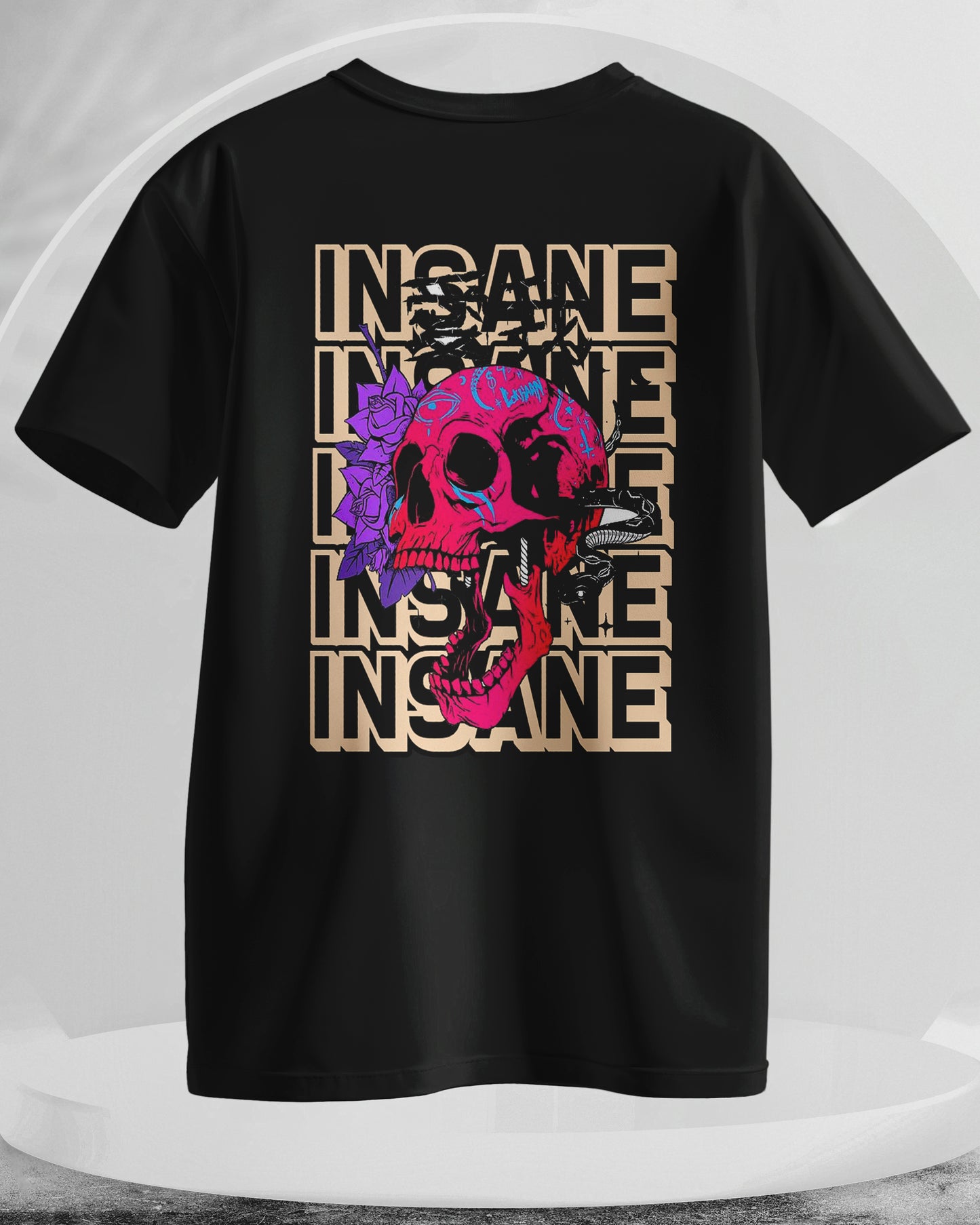 Insane - Men Stylish Back Printed T-Shirts – (Regular)