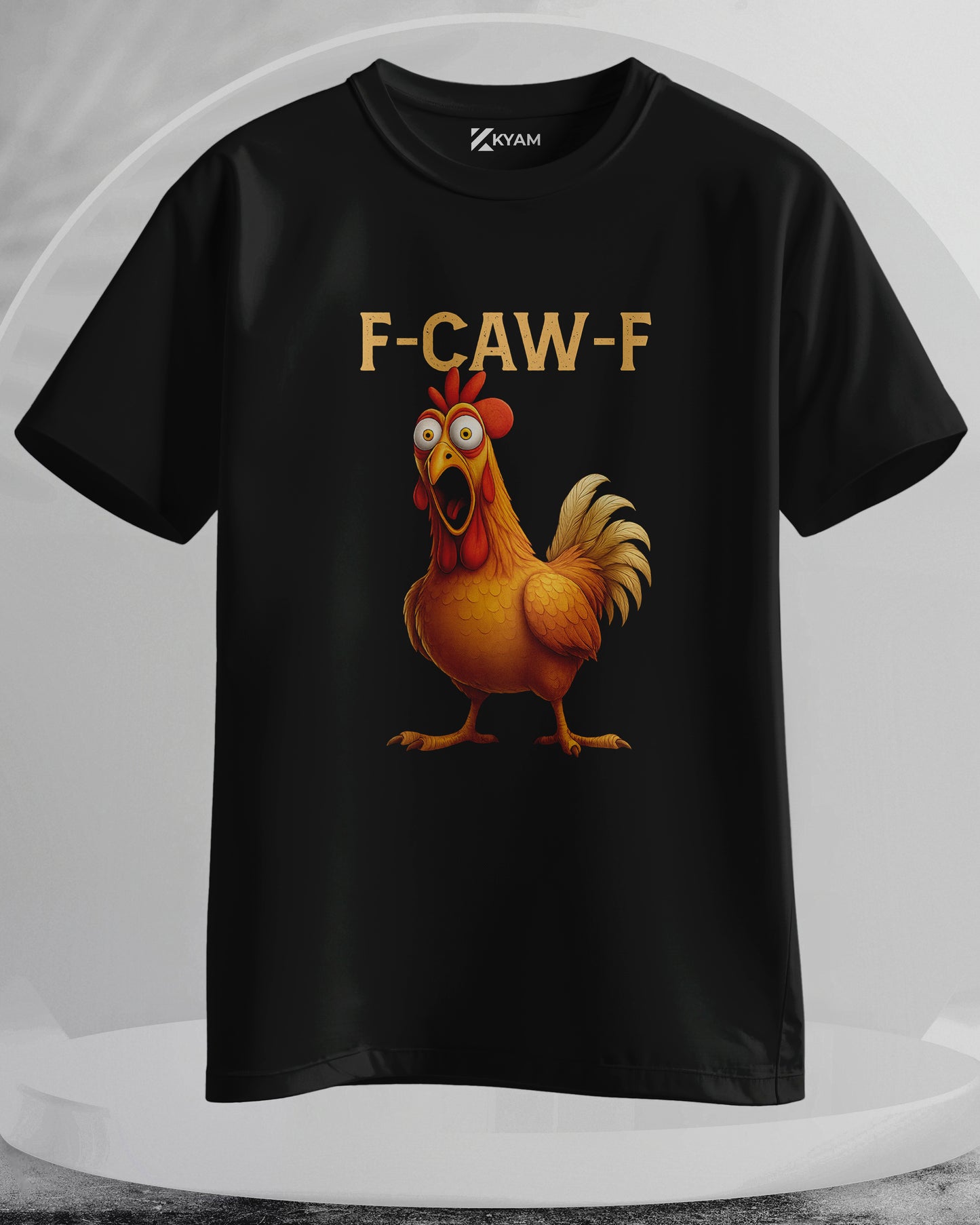 F-CAW-F Funny Chicken - Men Stylish Back Printed T-Shirts – (Regular)