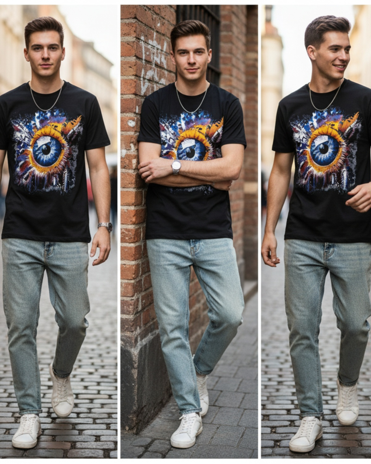 Stylish Custom Printed T-Shirt - Bold Graphic Eye Tee