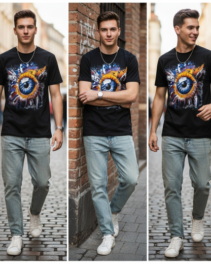 Stylish Custom Printed T-Shirt - Bold Graphic Eye Tee