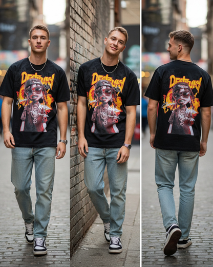 Stylish Custom Printed T-Shirt - Bold Graphic Urban Tee