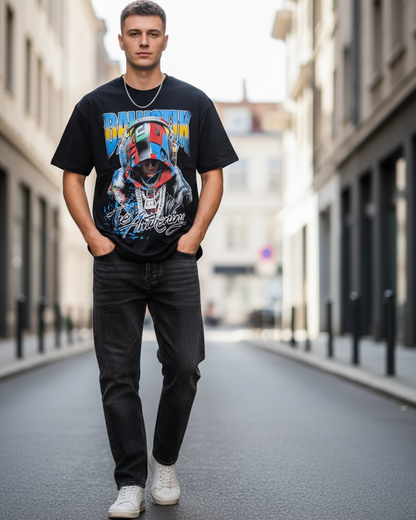Stylish Custom Printed T-Shirt - Bold Graphic Crew Neck Tee