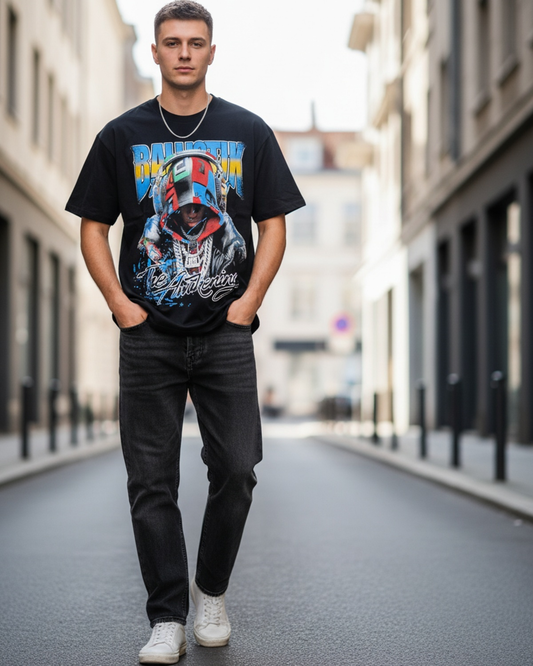 Stylish Custom Printed T-Shirt - Bold Graphic Crew Neck Tee