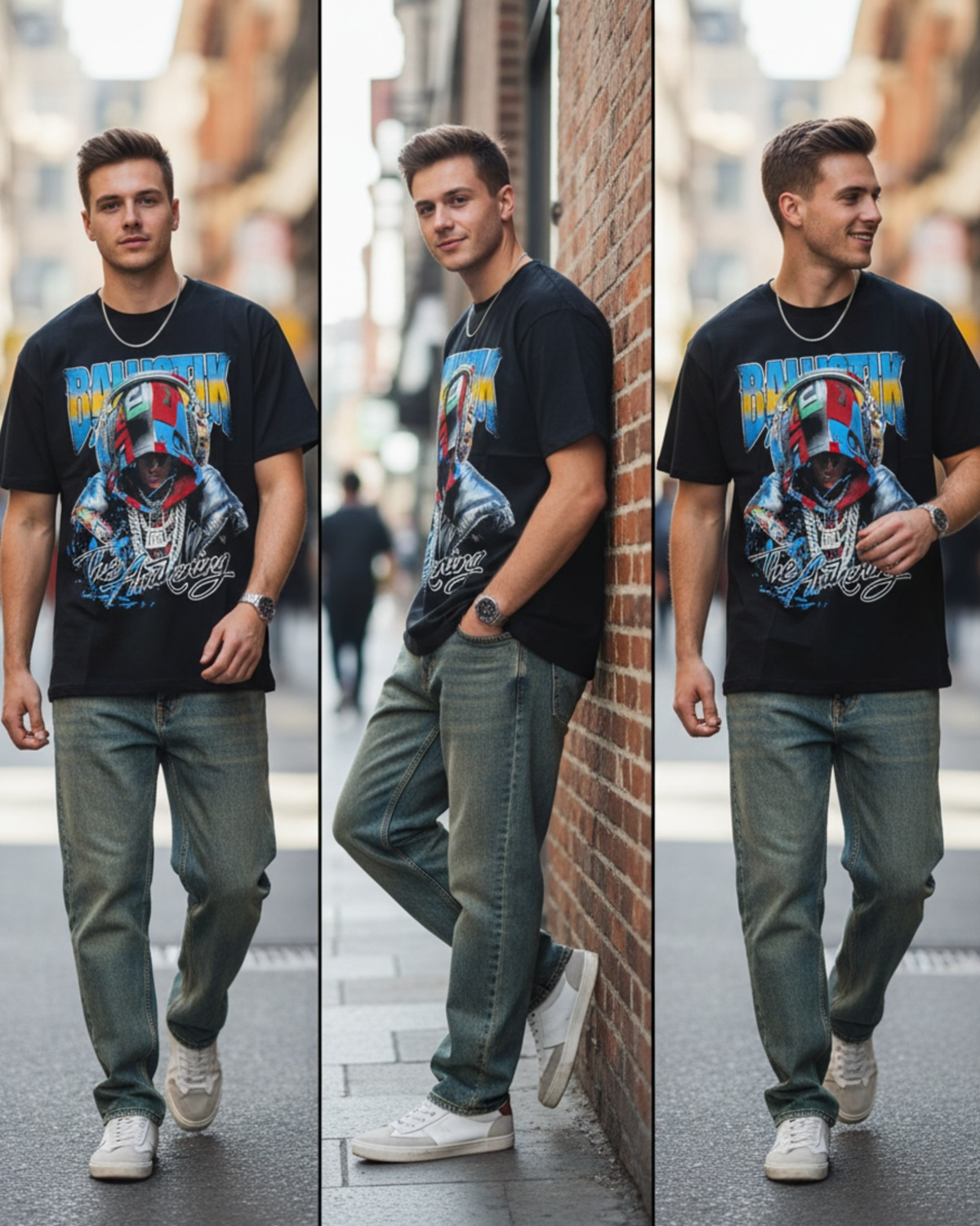 Stylish Custom Printed T-Shirt - Bold Graphic Crew Neck Tee