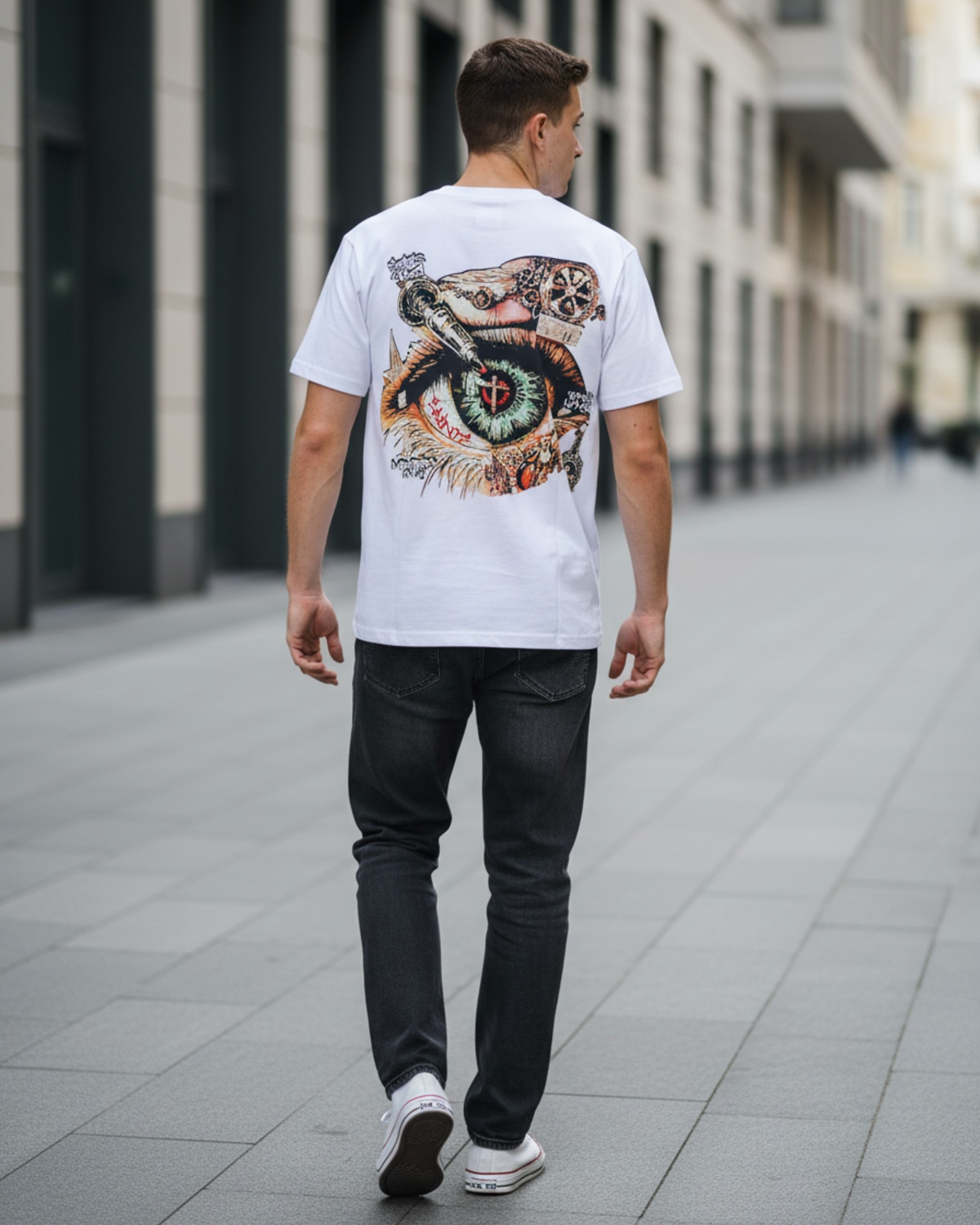 Stylish Custom Printed T-Shirt - Bold Graphic Eye Tee