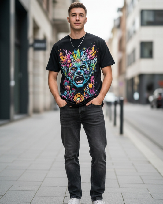 Stylish Custom Printed T-Shirt - Vibrant Graphic Crewneck Tee