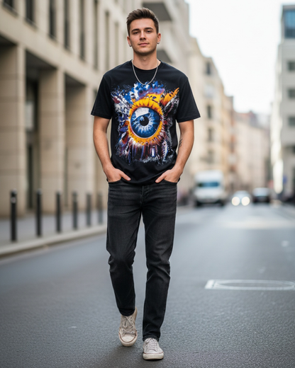 Stylish Custom Printed T-Shirt - Bold Graphic Eye Tee