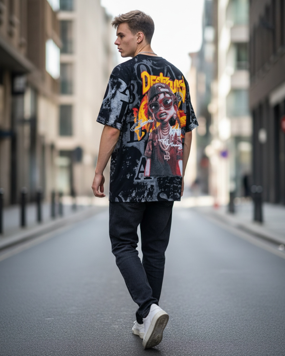 Stylish Custom Printed T-Shirt - Bold Graphic Urban Tee