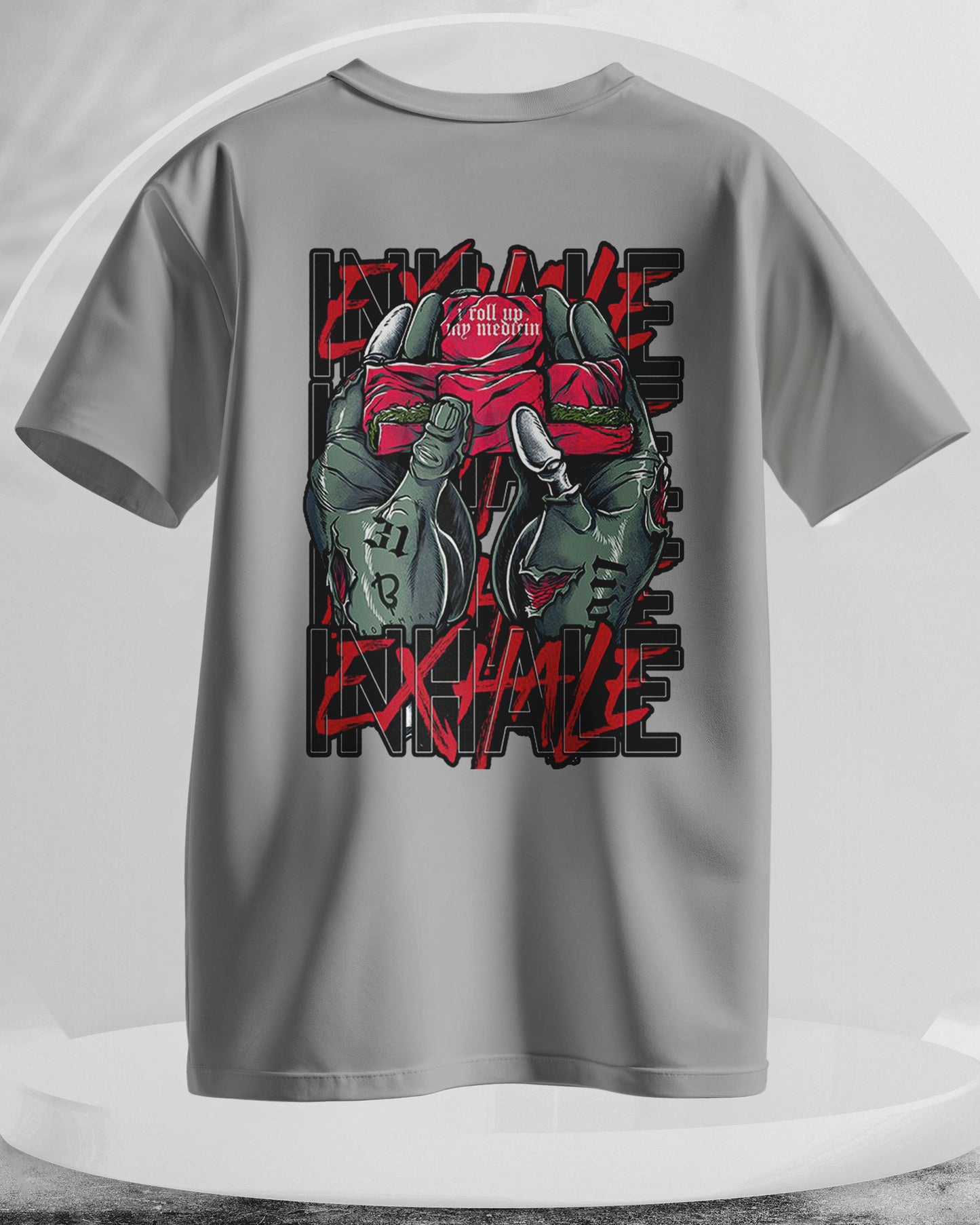 EXHALE - Men Stylish Back Printed T-Shirts – (Regular)