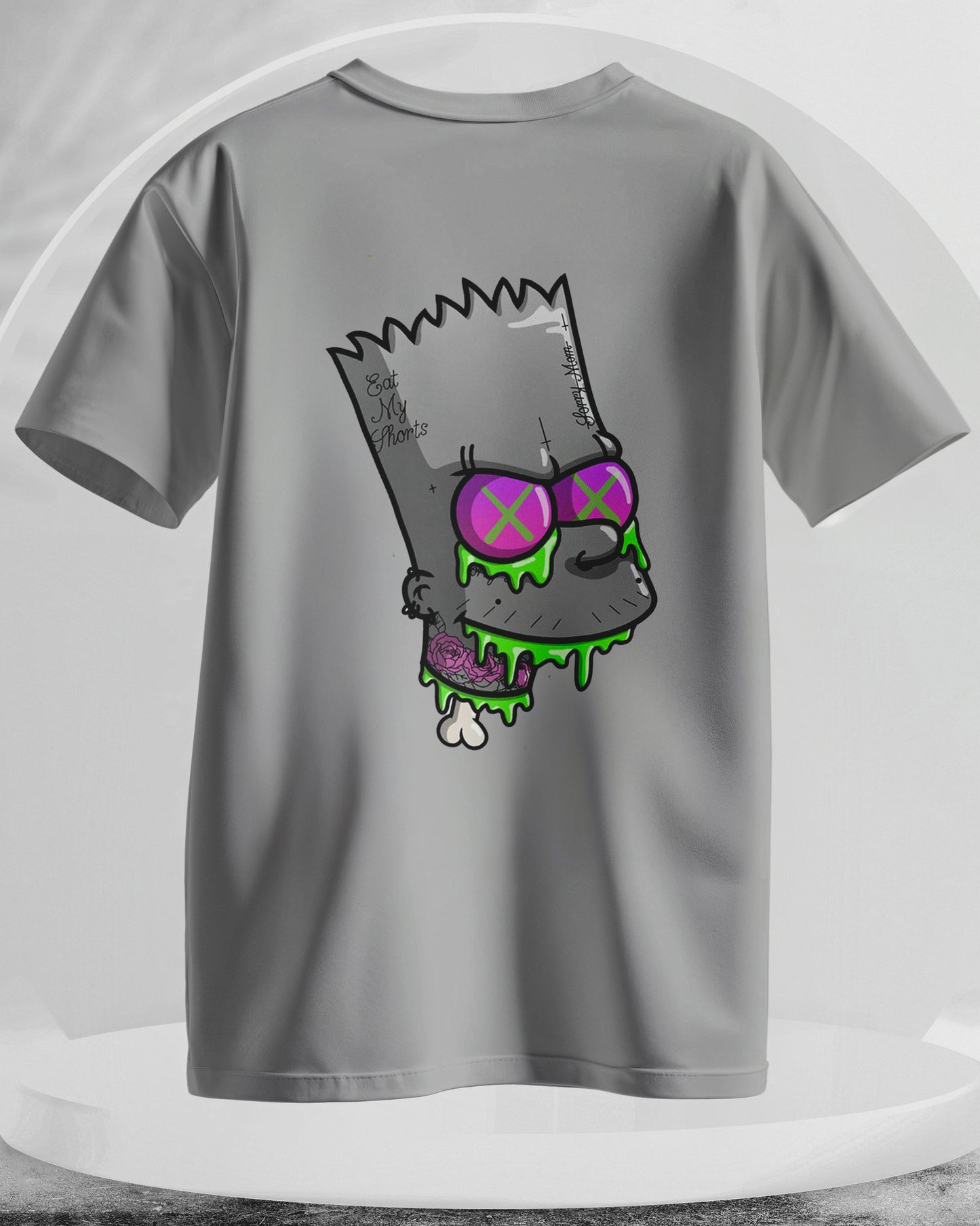 Zombie Bart - The Simpsons  - Men Stylish Back Printed T-Shirts – (Regular)