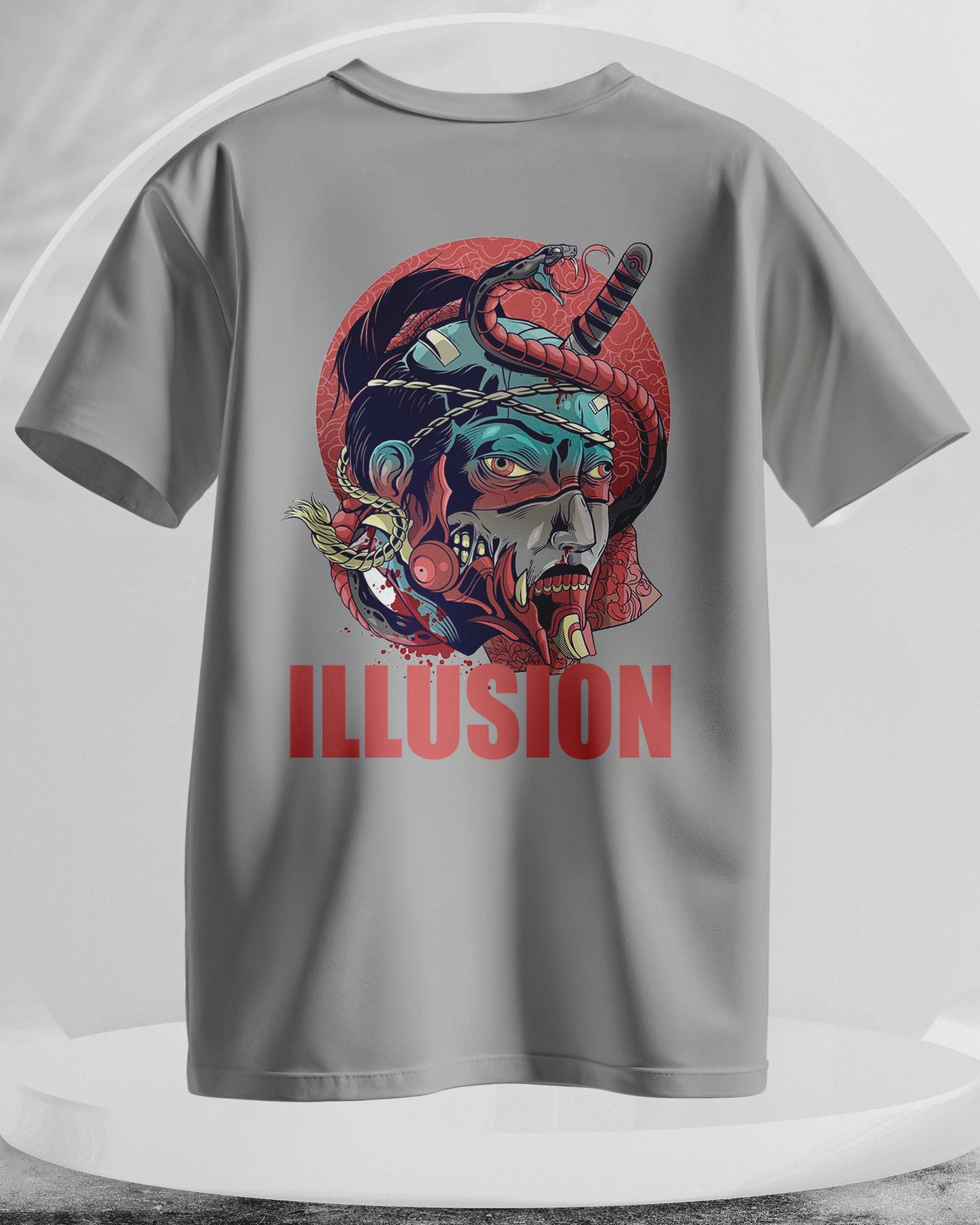ILLUSION - Men Stylish Back Printed T-Shirts – (Regular)