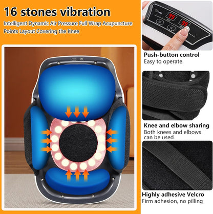 Premium Intelligent Cordless Knee Massager with Heat Therapy, Air Compression & Vibration for Joint Pain Relief