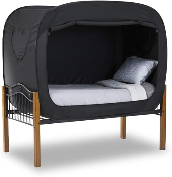 Tent Privacy Pop Bed Tent - Black Sleep Canopy & Privacy Enclosure