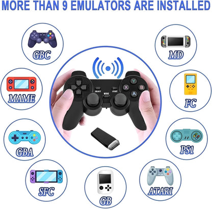 4K Ultra HD Game Stick Lite Retro Video Game Console with Dual 2.4G Wireless Controllers and 64GB Storage