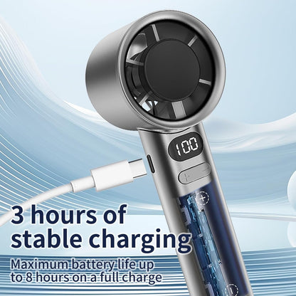 Mini Portable Handheld Turbo Fan with 120-Speed Stepless Regulation and LED Display