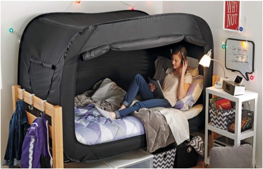 Tent Privacy Pop Bed Tent - Black Sleep Canopy & Privacy Enclosure
