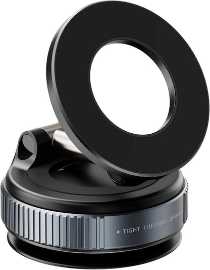 K007 Electric Vacuum Suction Cup Car Phone Mount - 360° Rotating Magnetic Wireless Holder for Dashboard & Windshield