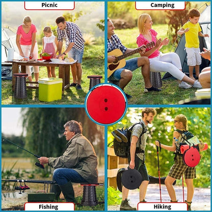 Premium Portable Collapsible Telescoping Stool – Heavy-Duty Adjustable Retractable Folding Seat for Camping, Gardening, Fishing, and Travel