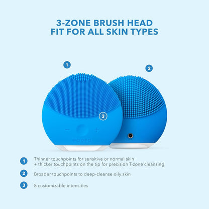 FOREO LUNA mini 2 Sonic Facial Cleansing Brush & Anti-Aging Massager - Ultra-Hygienic Silicone Face Cleanser
