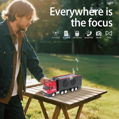 WSTER WS-691 Solar Powered Bluetooth Speaker - Retro Truck Design Portable Wireless Speaker with TWS, FM Radio & USB