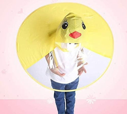 Magical UFO Children's Cartoon Duck Raincoat & Hands-Free Umbrella