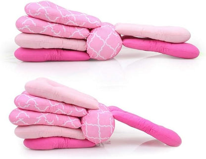Ergonomic Adjustable Multi-Layer Nursing Pillow for Breastfeeding and Infant Support - Pink
