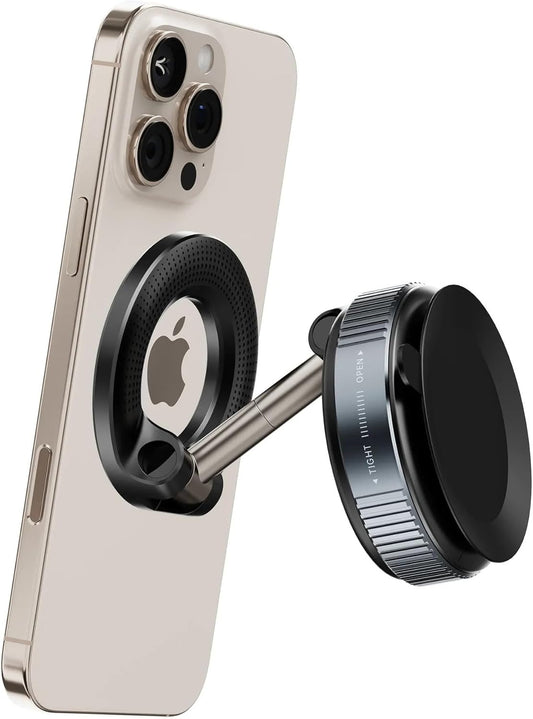 K007 Electric Vacuum Suction Cup Car Phone Mount - 360° Rotating Magnetic Wireless Holder for Dashboard & Windshield