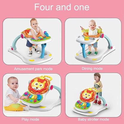4-in-1 Multifunctional Baby Walker with Adjustable Height