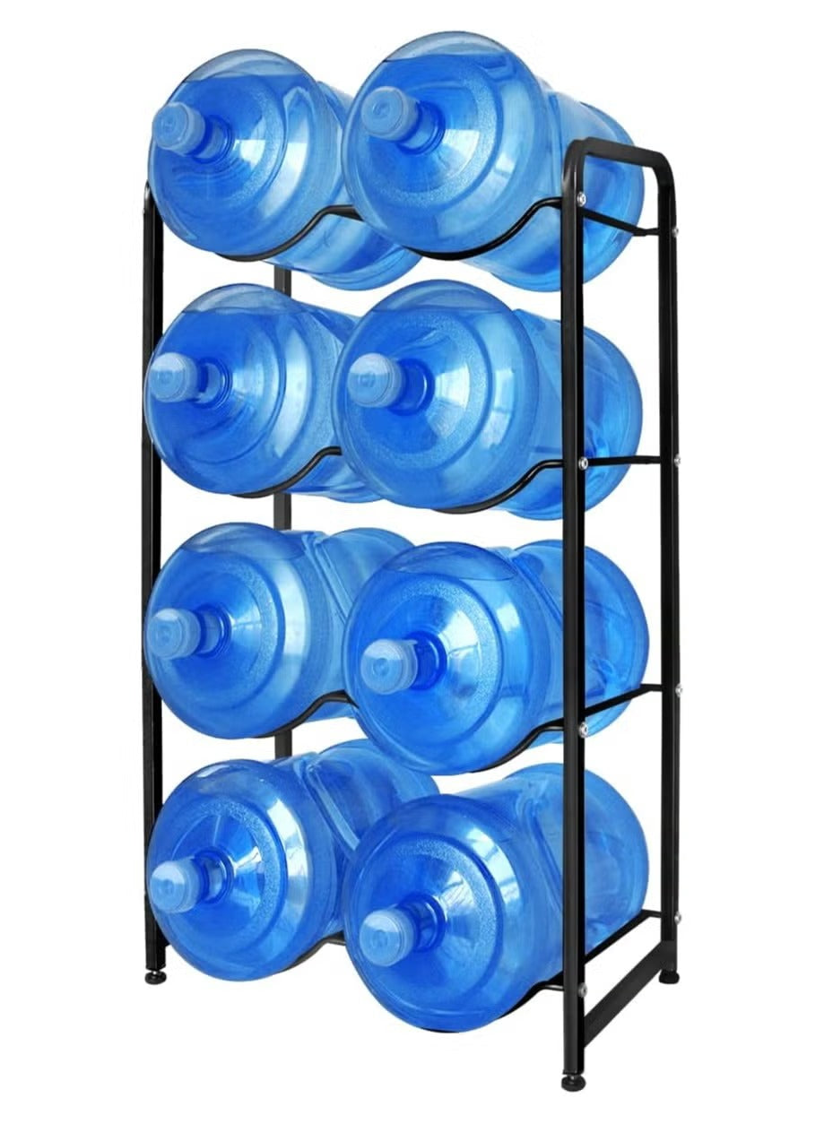 Heavy-Duty 4-Tier Water Bottle Storage Rack – 8-Bottle Freestanding Jug Holder for Home & Office
