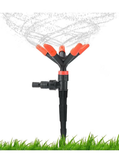 360° Automatic Rotating Garden Lawn Sprinkler with Ground Spike