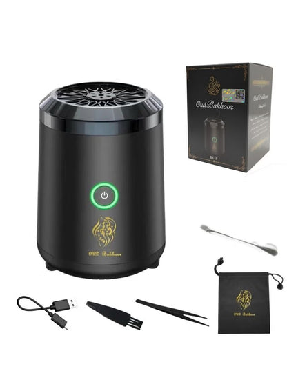 Portable Electric Bakhoor Burner - USB Rechargeable Oud Incense Diffuser for Car & Home