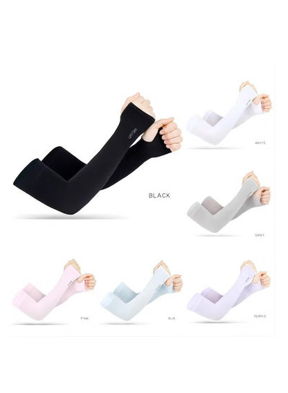 UV Protection Cooling Arm Sleeves with Thumb Hole - Breathable Sun Block Hand Cover (4Pcs)