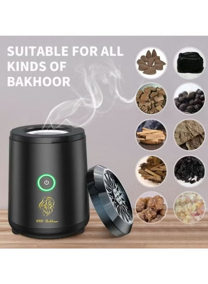 Portable Electric Bakhoor Burner - USB Rechargeable Oud Incense Diffuser for Car & Home