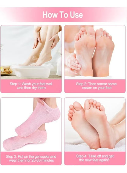 Reusable Moisturizing Gel Spa Socks for Dry Cracked Heels and Skin Repair