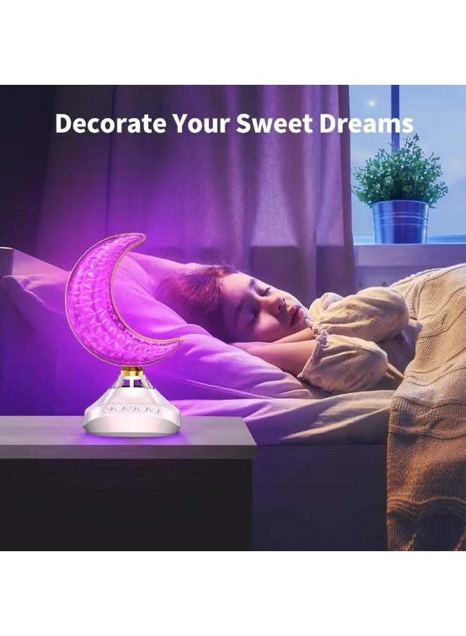Crescent Moon Desk Lamp Quran Speaker - Multicolor LED Night Light with Bluetooth & Remote Control