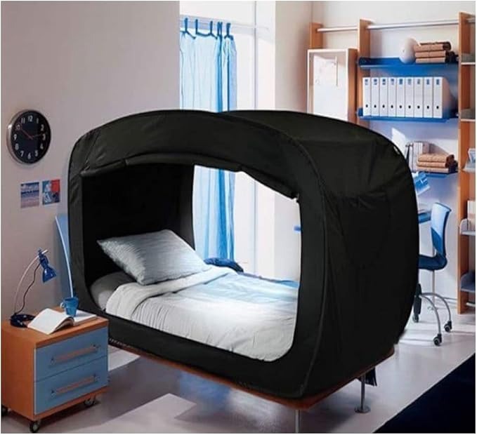 Tent Privacy Pop Bed Tent - Black Sleep Canopy & Privacy Enclosure