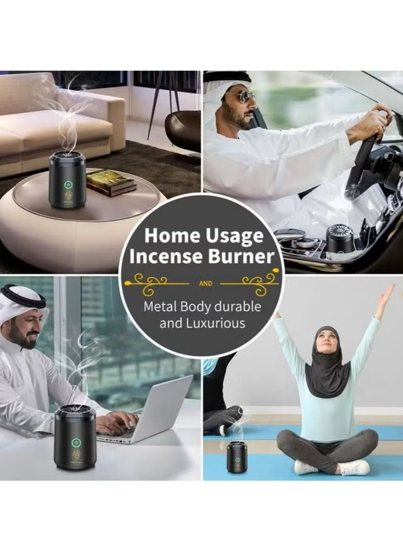 Portable Electric Bakhoor Burner - USB Rechargeable Oud Incense Diffuser for Car & Home
