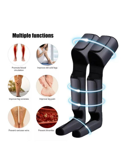 Rechargeable Full Leg and Foot Air Compression Massager - 4 Modes & 3 Intensities