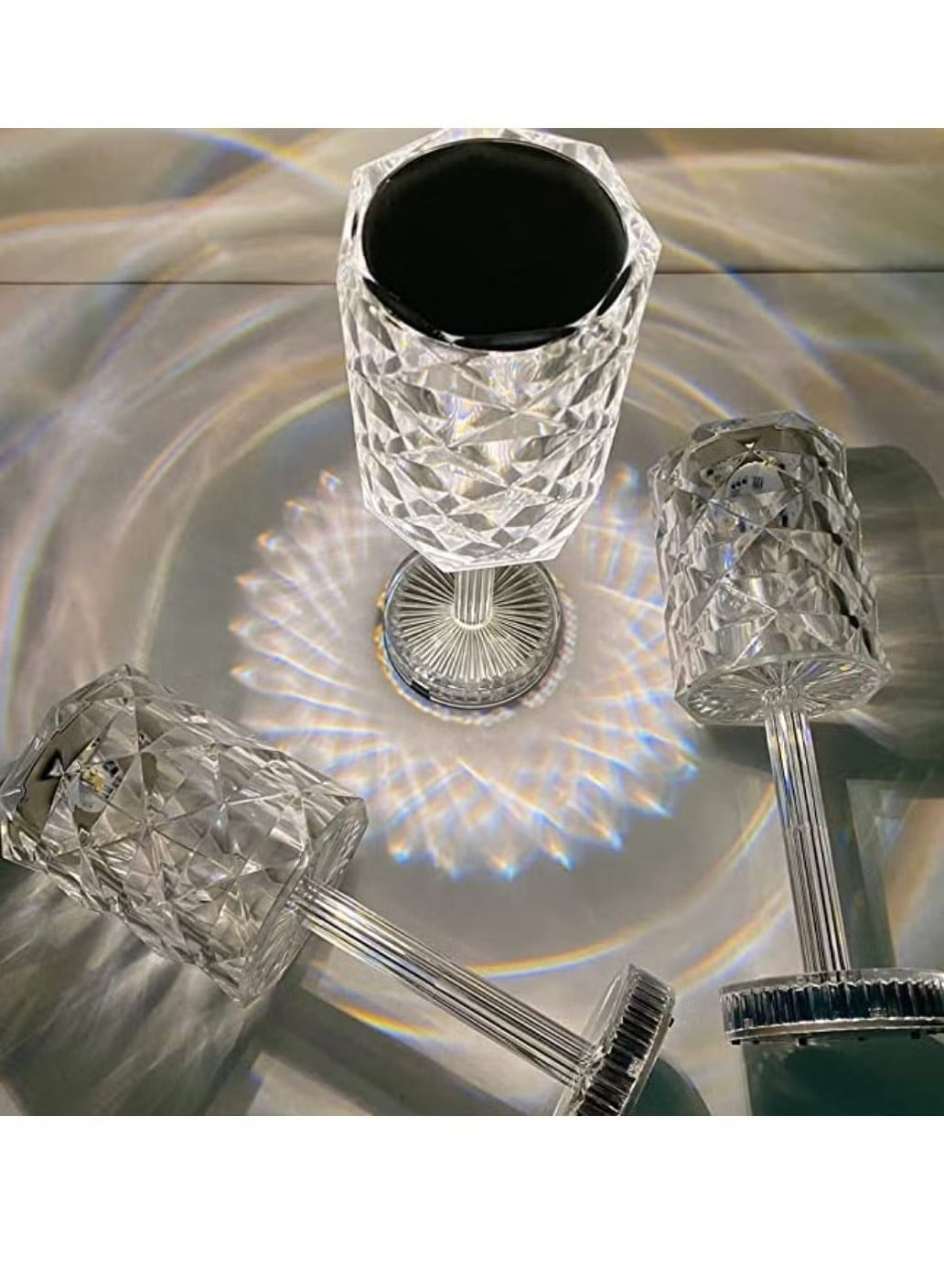 Premium Crystal Cylinder LED Accent Light with RGB Color Changing Remote
