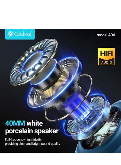 سماعات الرأس اللاسلكية TheWave JET3 Bass Surround - بلوتوث 5.3، صوت مكاني، مقاومة للماء IPX5، شحن مزدوج، بطارية تدوم 20 ساعة