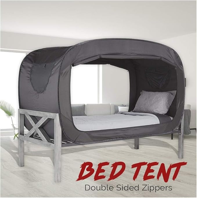 Tent Privacy Pop Bed Tent - Black Sleep Canopy & Privacy Enclosure