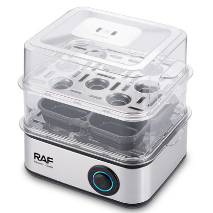 RAF Automatic Egg Boiler and Steamer Appliance, 500W Fast Heating System, Large Capacity for Up to 16 Eggs