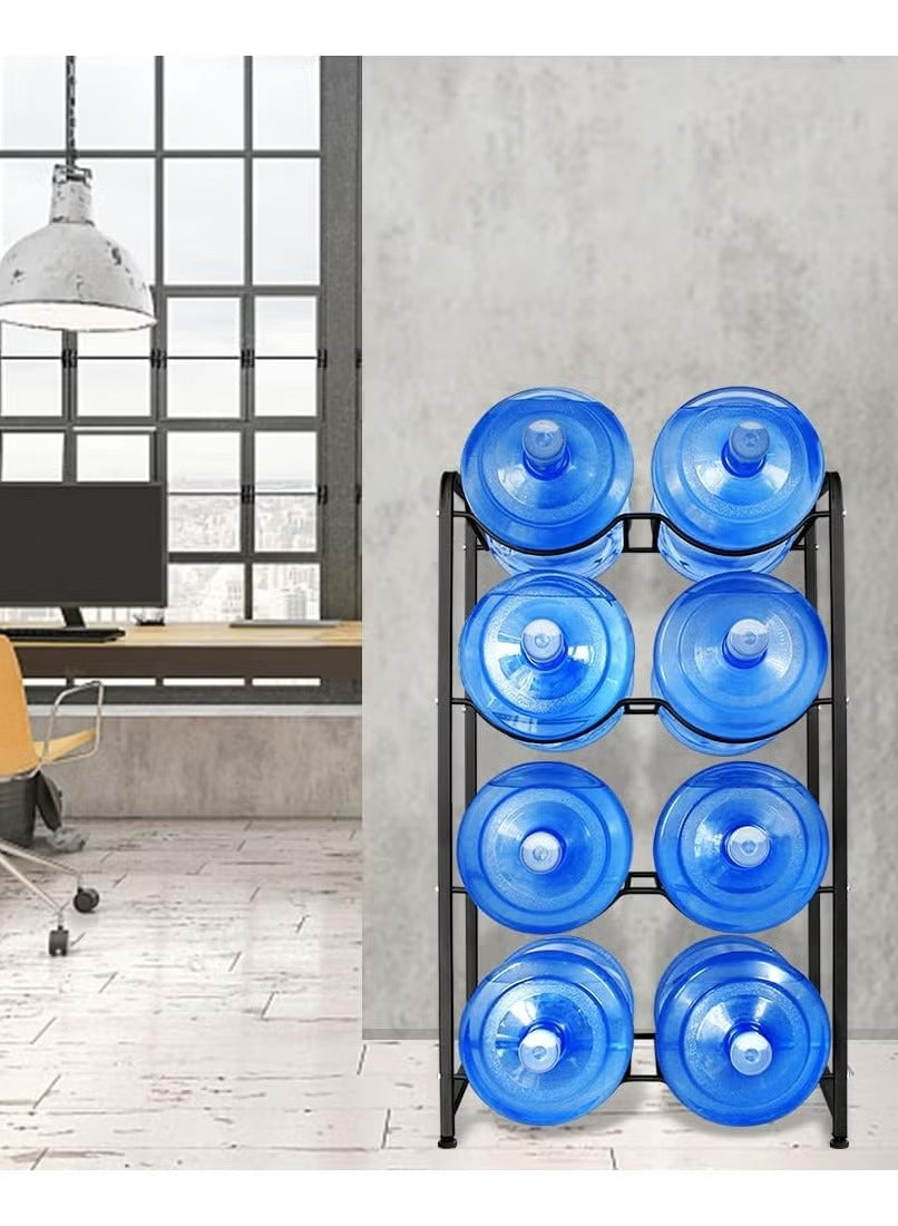 Heavy-Duty 4-Tier Water Bottle Storage Rack – 8-Bottle Freestanding Jug Holder for Home & Office