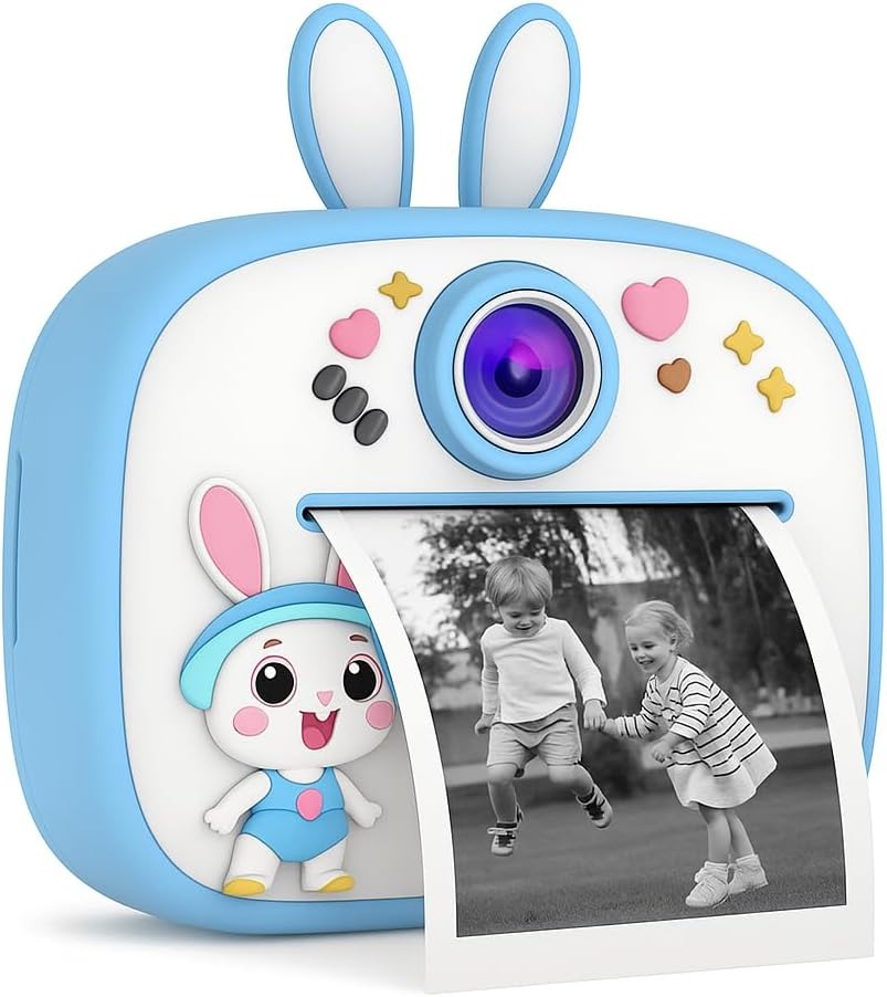 Kids Instant Print Digital Camera with 1080P HD Dual Lens and 32GB SD Card