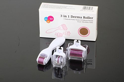 3-in-1 Professional Derma Roller System for Face and Body - Home Use Microneedling Kit for Acne Scars & Skin Care