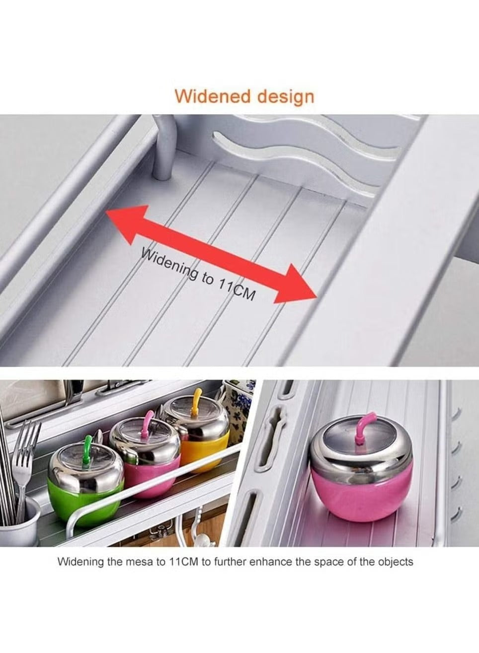 Punch-Free Multi-Function Aluminum Kitchen Organizer Rack - 80cm Wall Mounted Spice Shelf, Utensil Holder & Knife Block