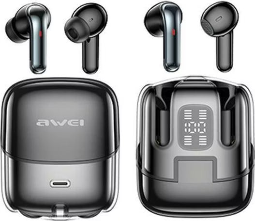 Awei T79 ENC 2-in-1 True Wireless Bluetooth 5.3 Earbuds with LED Charging Case - Black