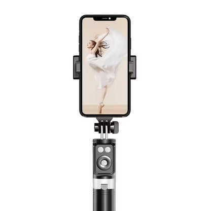 4-in-1 Ultra-Compact Selfie Stick Tripod with Dual LED Ring Lights - 170cm Extendable Portable Phone Stand